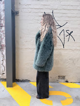 Load image into Gallery viewer, Cinnamon Creations KRE1176 Faux Fur Coat Dark Green
