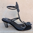 Django & Juliette Florel Embellished Heel Sandals Black