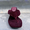 Mollini Heedee Velvet Thong Heels Plum