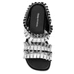 Django & Juliette Gwinna Slide Sandals Silver Metallic Leather