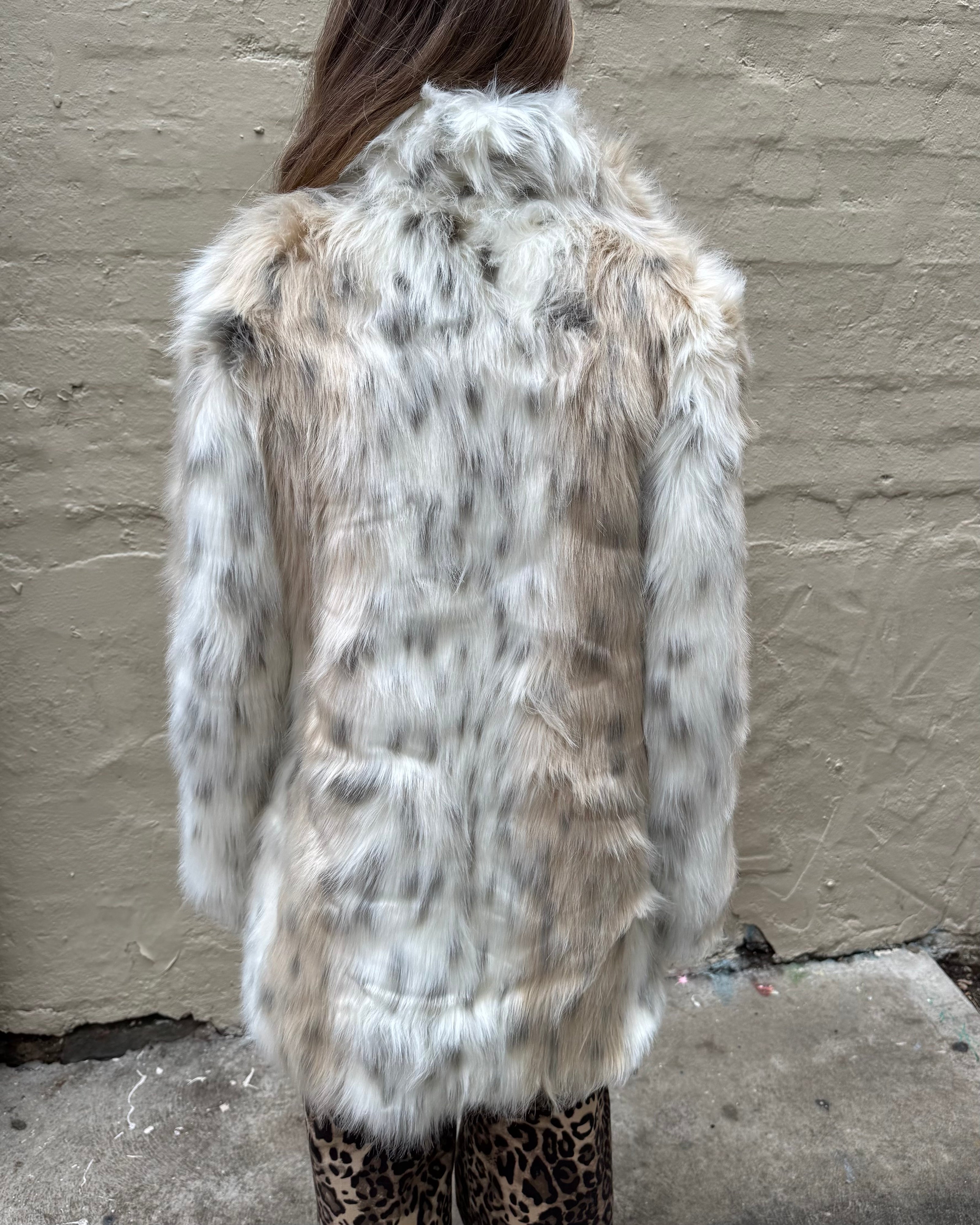 DEA The Label Faux Fur Long Coat Lynx