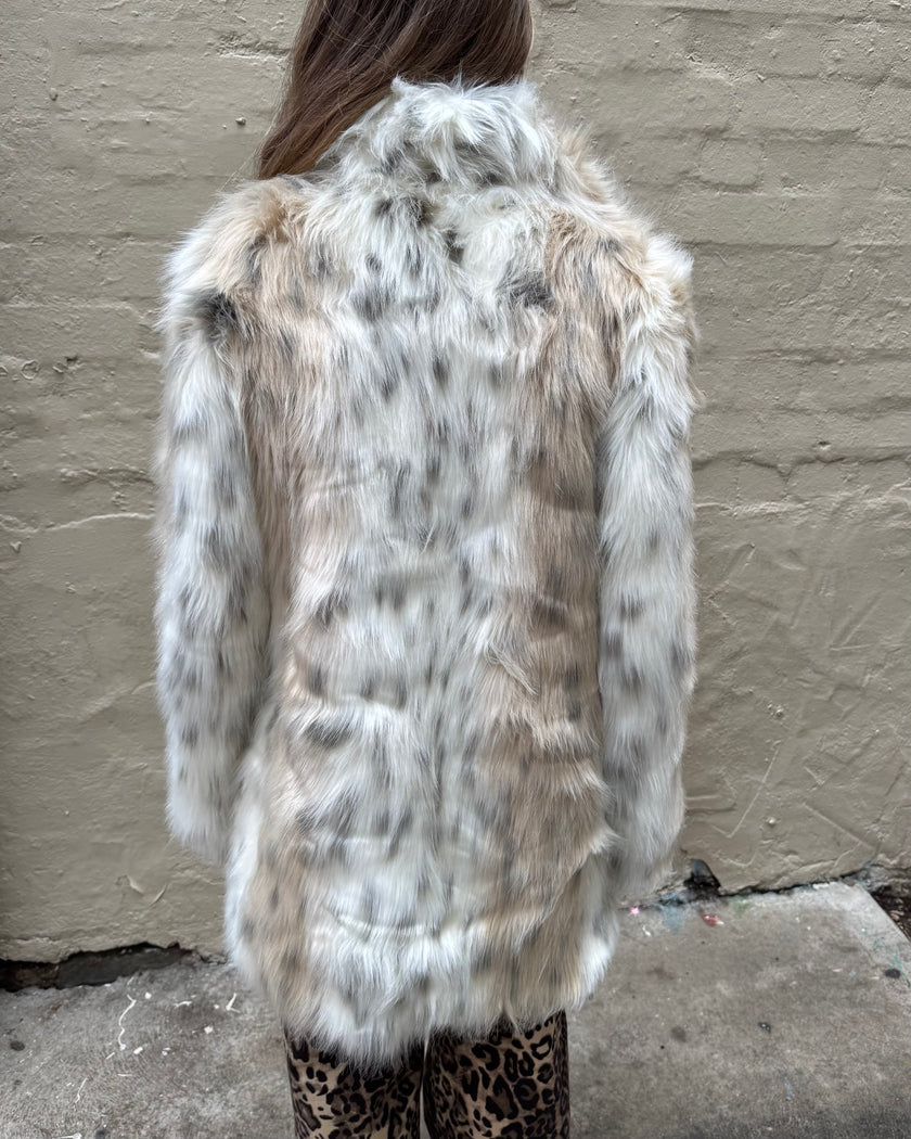 DEA The Label Faux Fur Long Coat Lynx