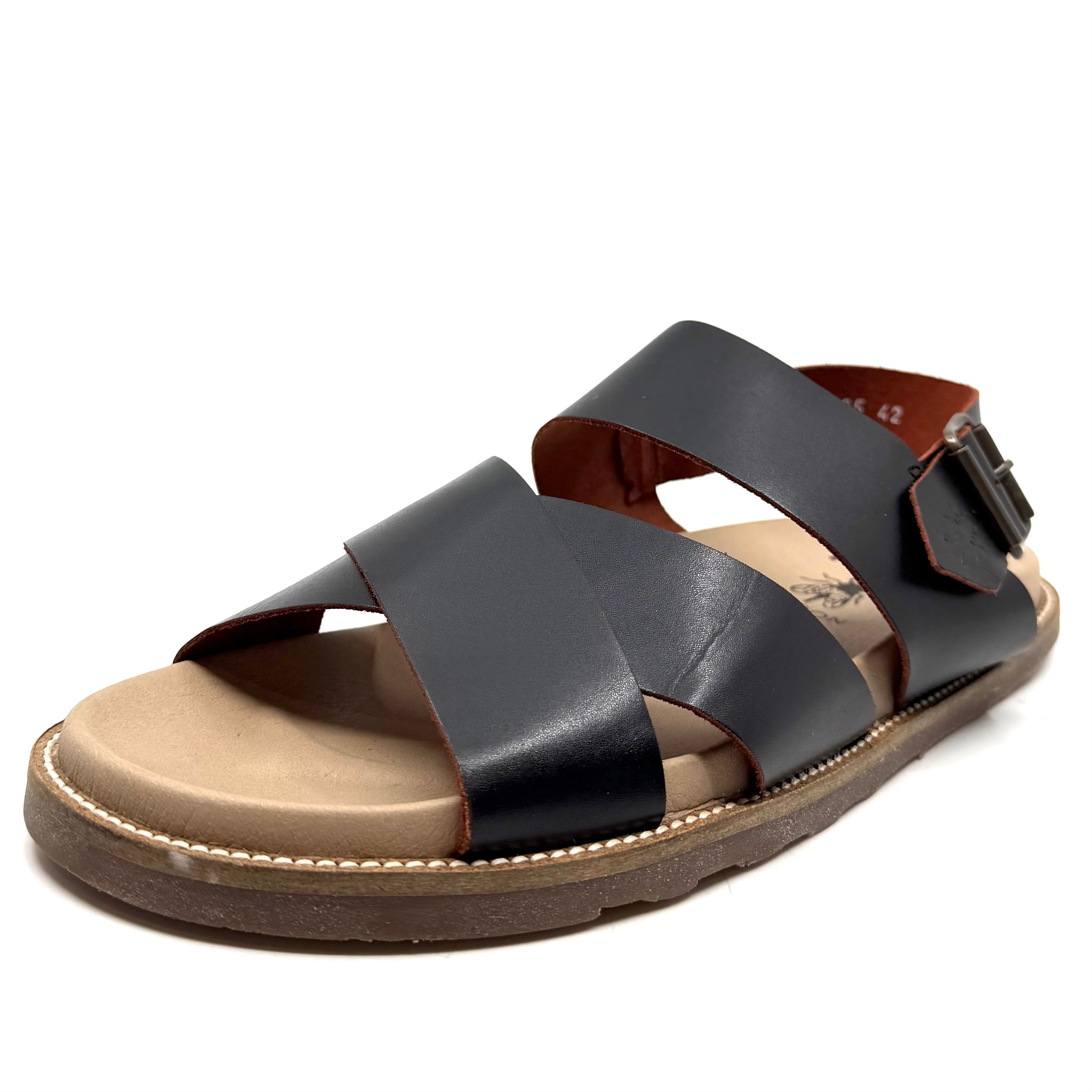 Fly London Molf Leather Sandals Java Black