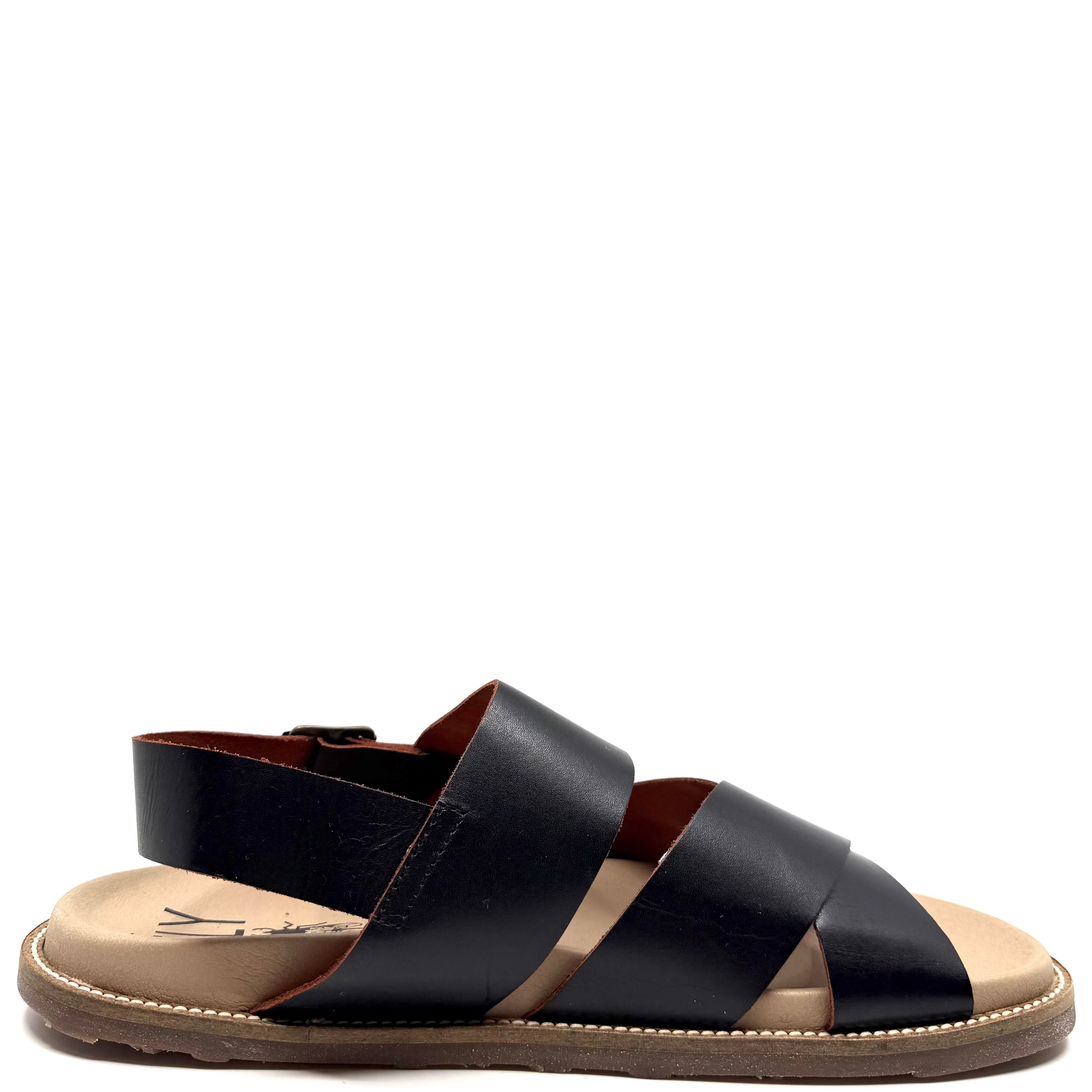Fly London Molf Leather Sandals Java Black