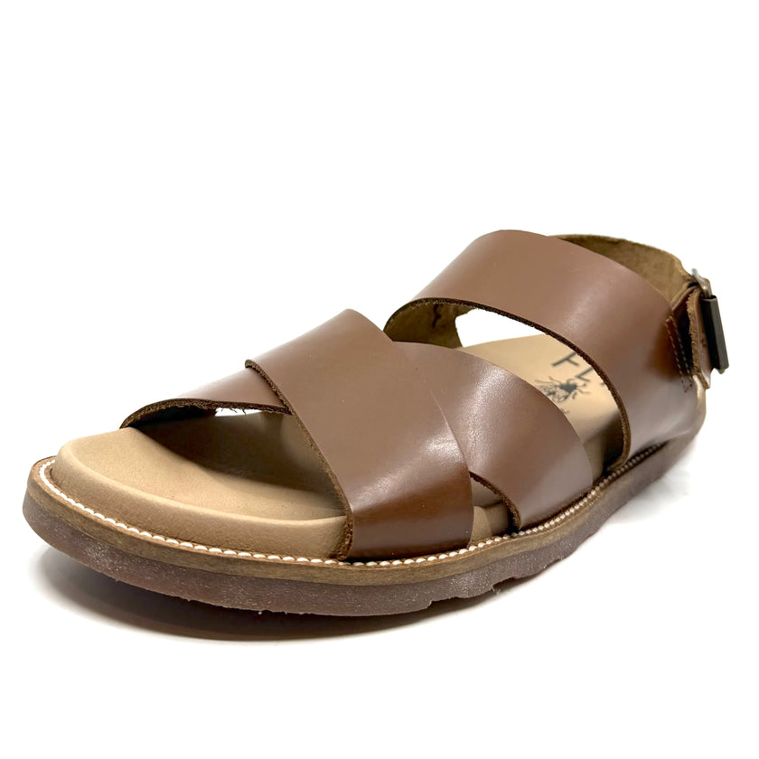 Fly London Molf Leather Sandals Bridle Camel Camel