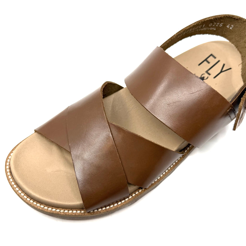 Fly London Molf Leather Sandals Bridle Camel Camel