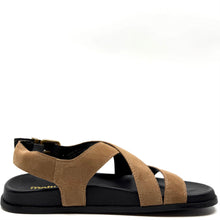 Load image into Gallery viewer, Mollini Halleya Coffee Suede/ Black Sole Sandals
