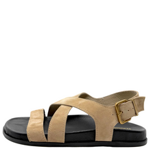 Load image into Gallery viewer, Mollini Halleya Camel Suede/ Black Sole Sandals
