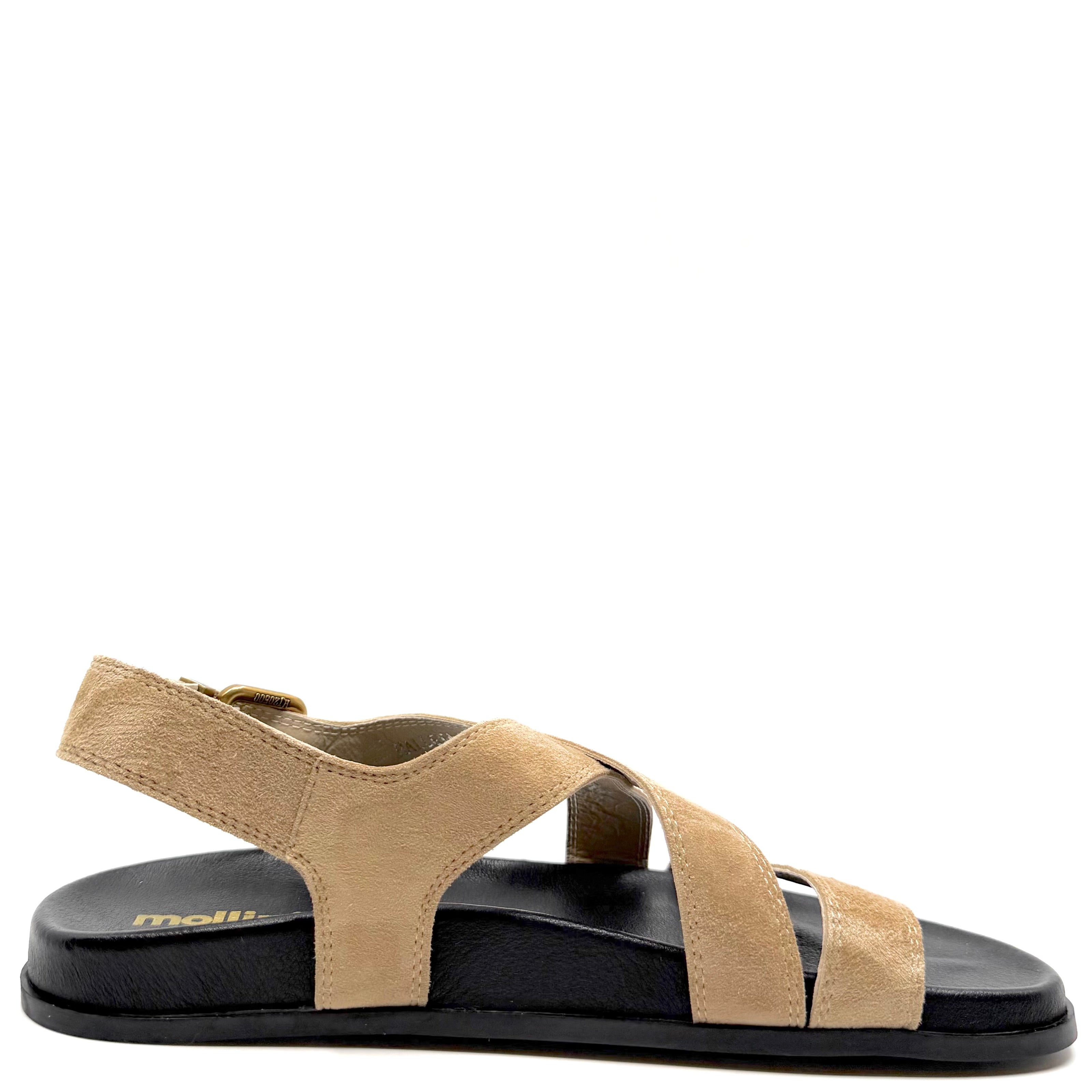 Mollini Halleya Camel Suede/ Black Sole Sandals