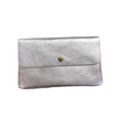 Maison Fanli Metallic Clutch Crossbody Bag Silver