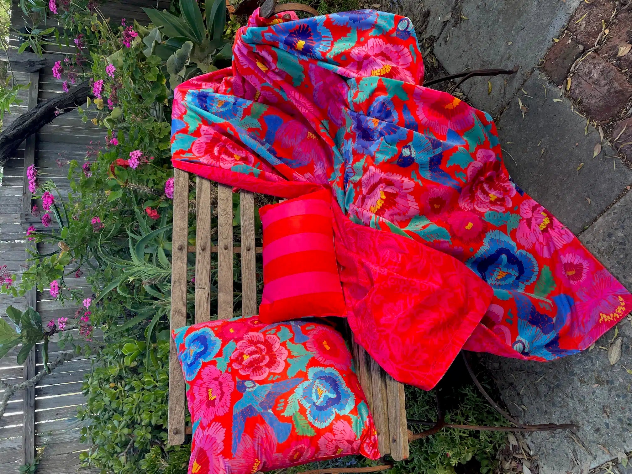 Anna Chandler Velvet Cushion Square Birds And Roses