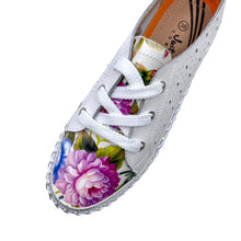 Load image into Gallery viewer, Just Bee Casini White Floral Leather
