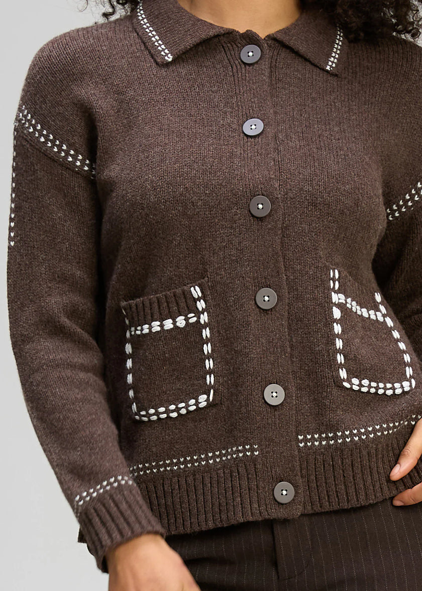 Zaket & Plover Tailored Cardi Cocoa