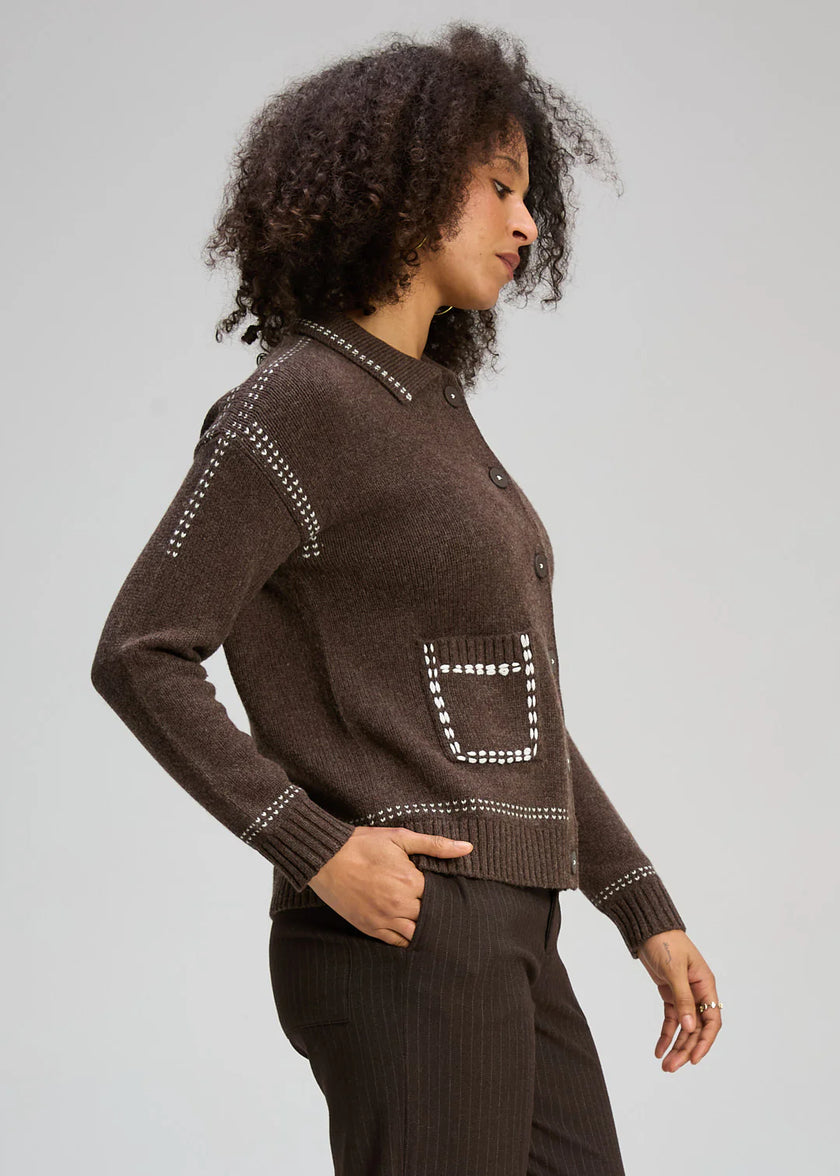 Zaket & Plover Tailored Cardi Cocoa