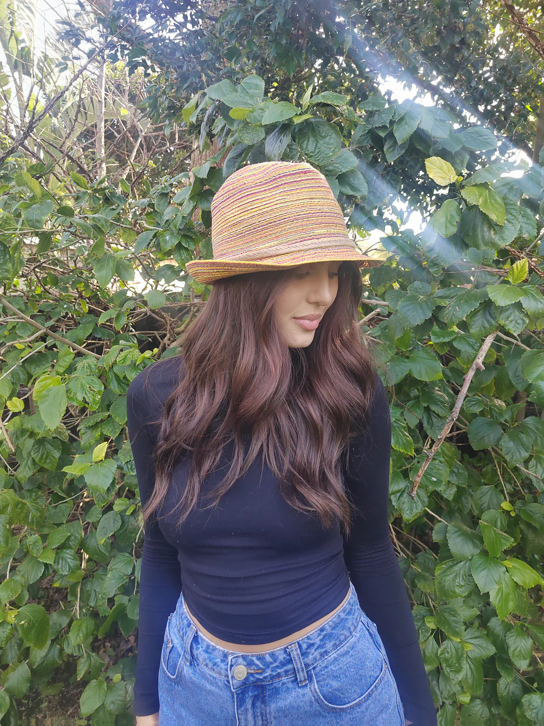 Cinnamon Creations Straw Fedora Hat Multi