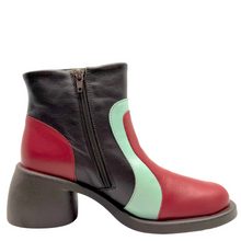 Load image into Gallery viewer, Fly London Hewi Ankle Boots Intense Rust/ Dark Mint/ Dark Brown
