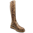 Django & Juliette Terriny Stretch Knee High Boots Taupe Snake