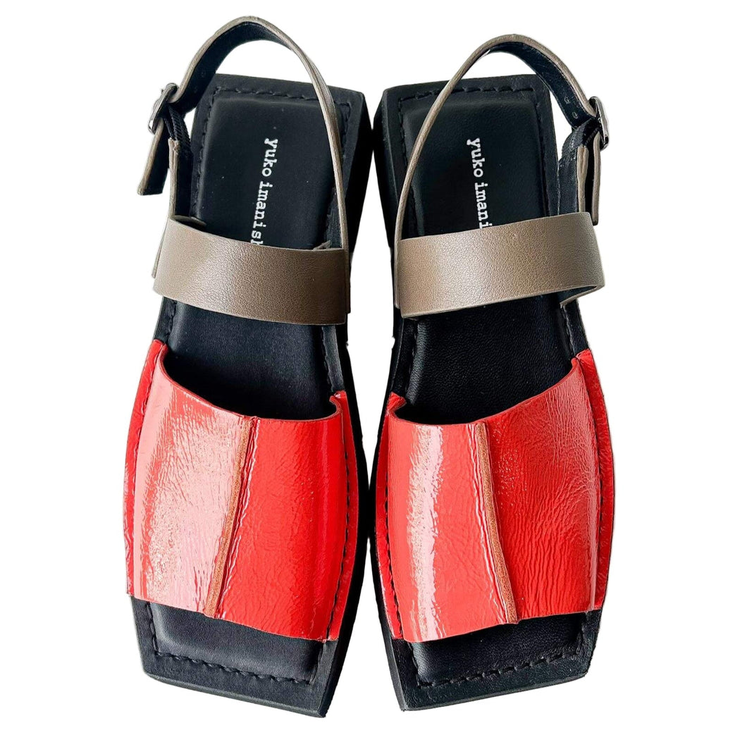 Yuko Imanishi Koto Patent Orange Combo Leather