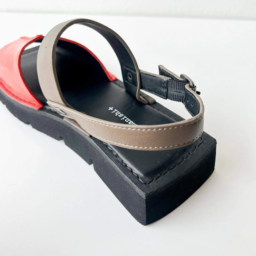 Yuko Imanishi Koto Patent Orange Combo Leather