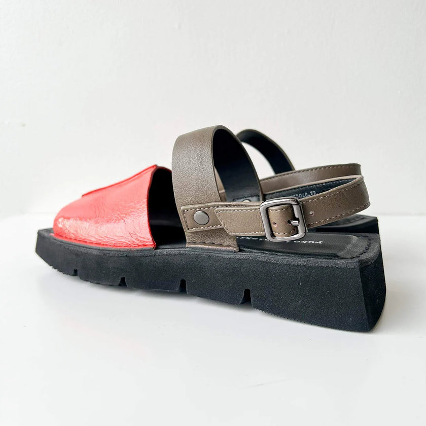 Yuko Imanishi Koto Patent Orange Combo Leather