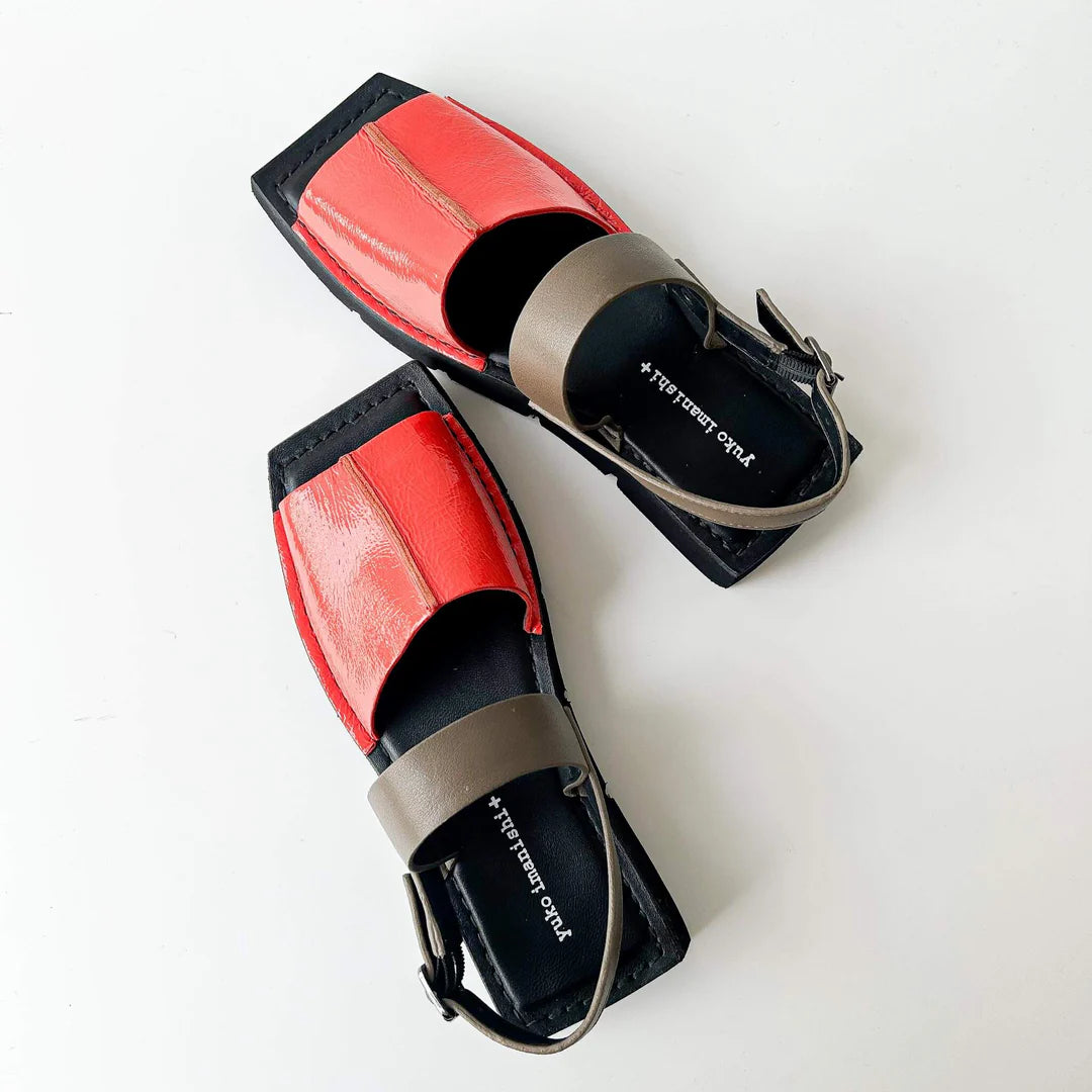 Yuko Imanishi Koto Patent Orange Combo Leather