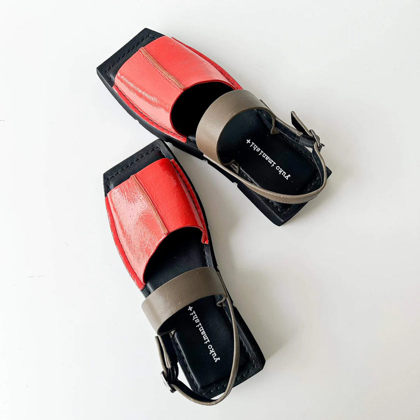 Yuko Imanishi Koto Patent Orange Combo Leather