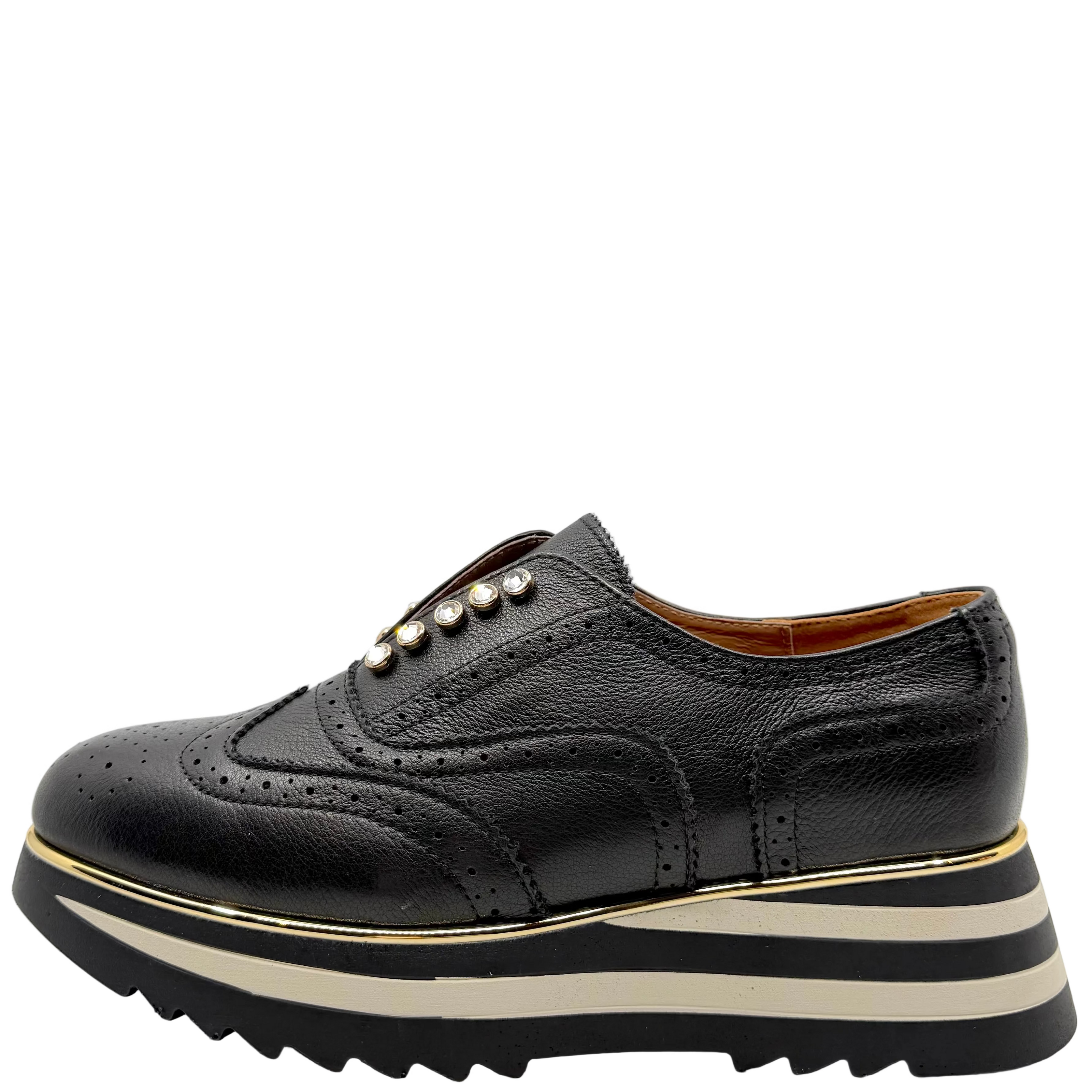 Alfie & Evie Houston Platform Sneaker Black Leather