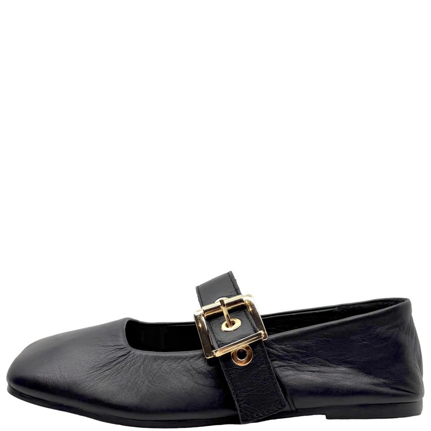 Luna Sole Tash Black Leather Mary Jane