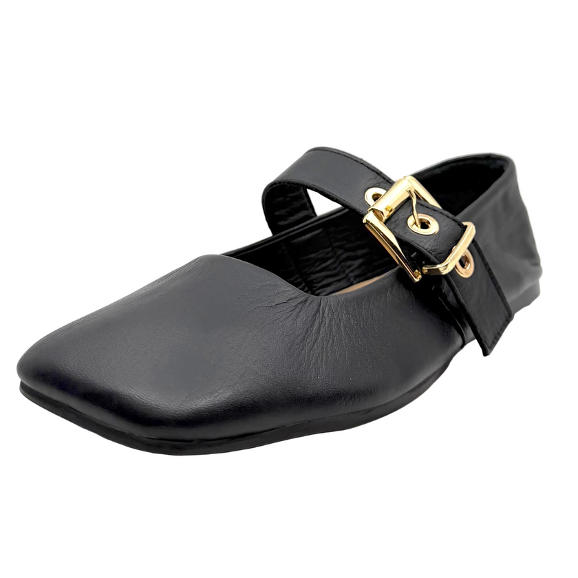 Luna Sole Tash Black Leather Mary Jane