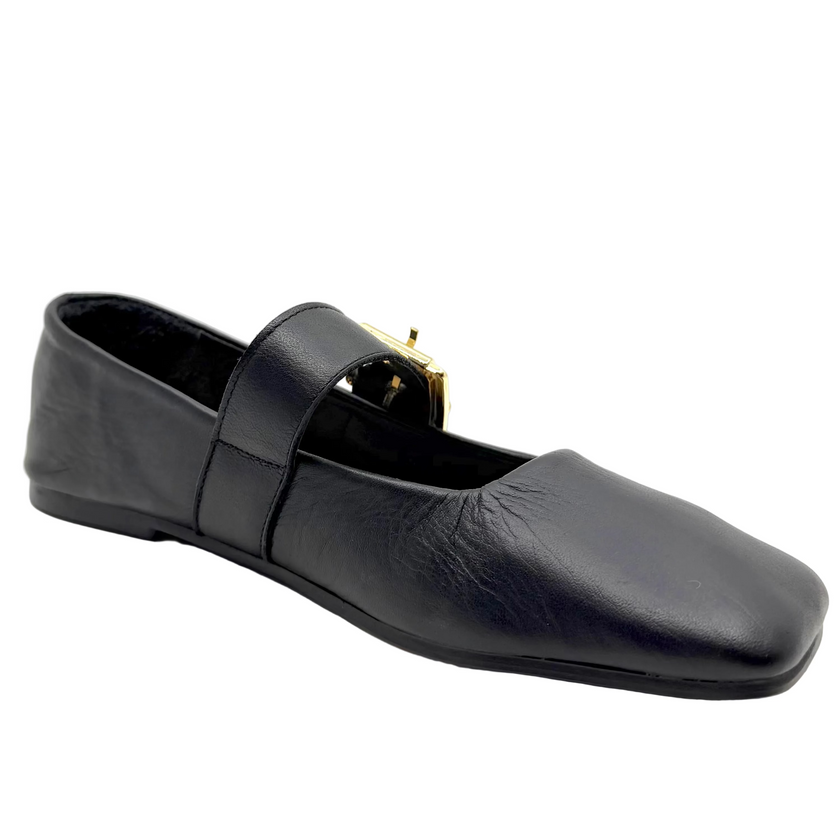 Luna Sole Tash Black Leather Mary Jane