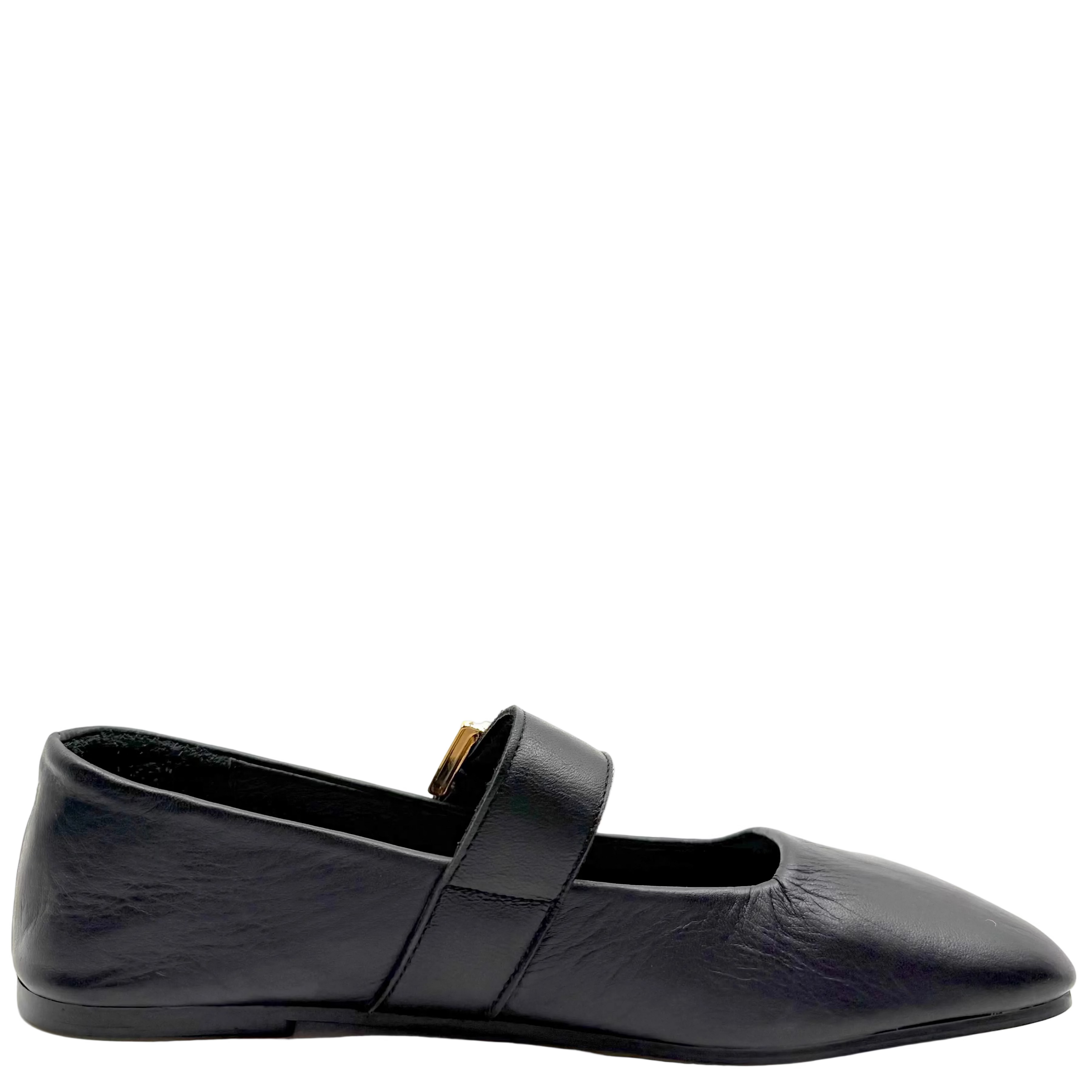 Luna Sole Tash Black Leather Mary Jane