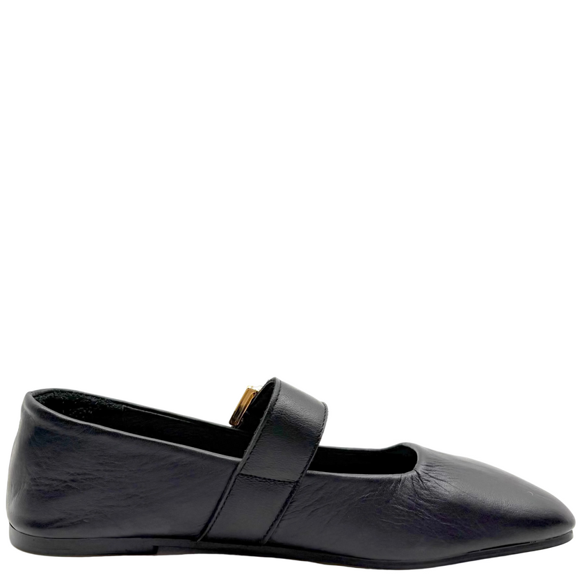 Luna Sole Tash Black Leather Mary Jane
