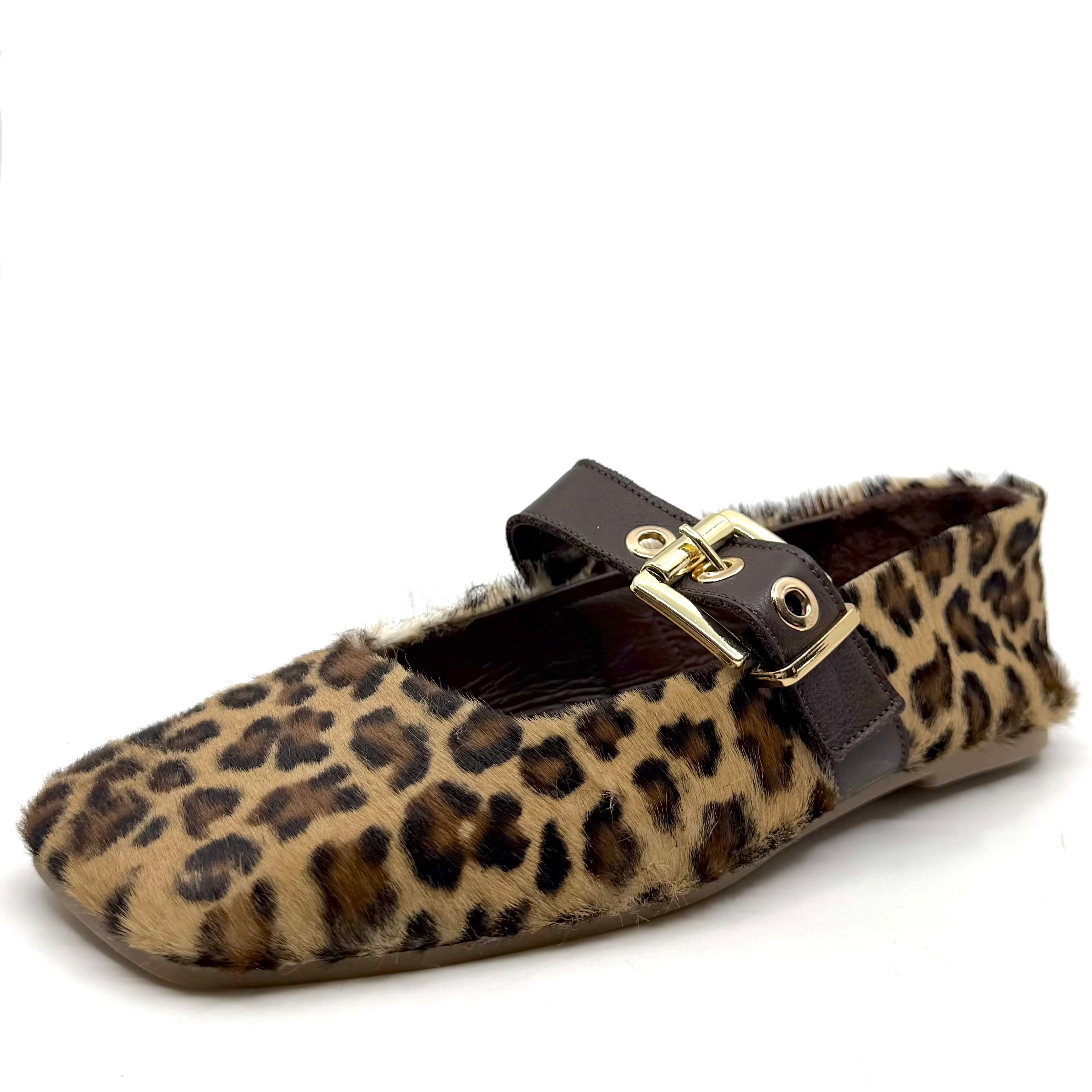 Luna Sole Tash Sand Leopard Pony Mary Jane