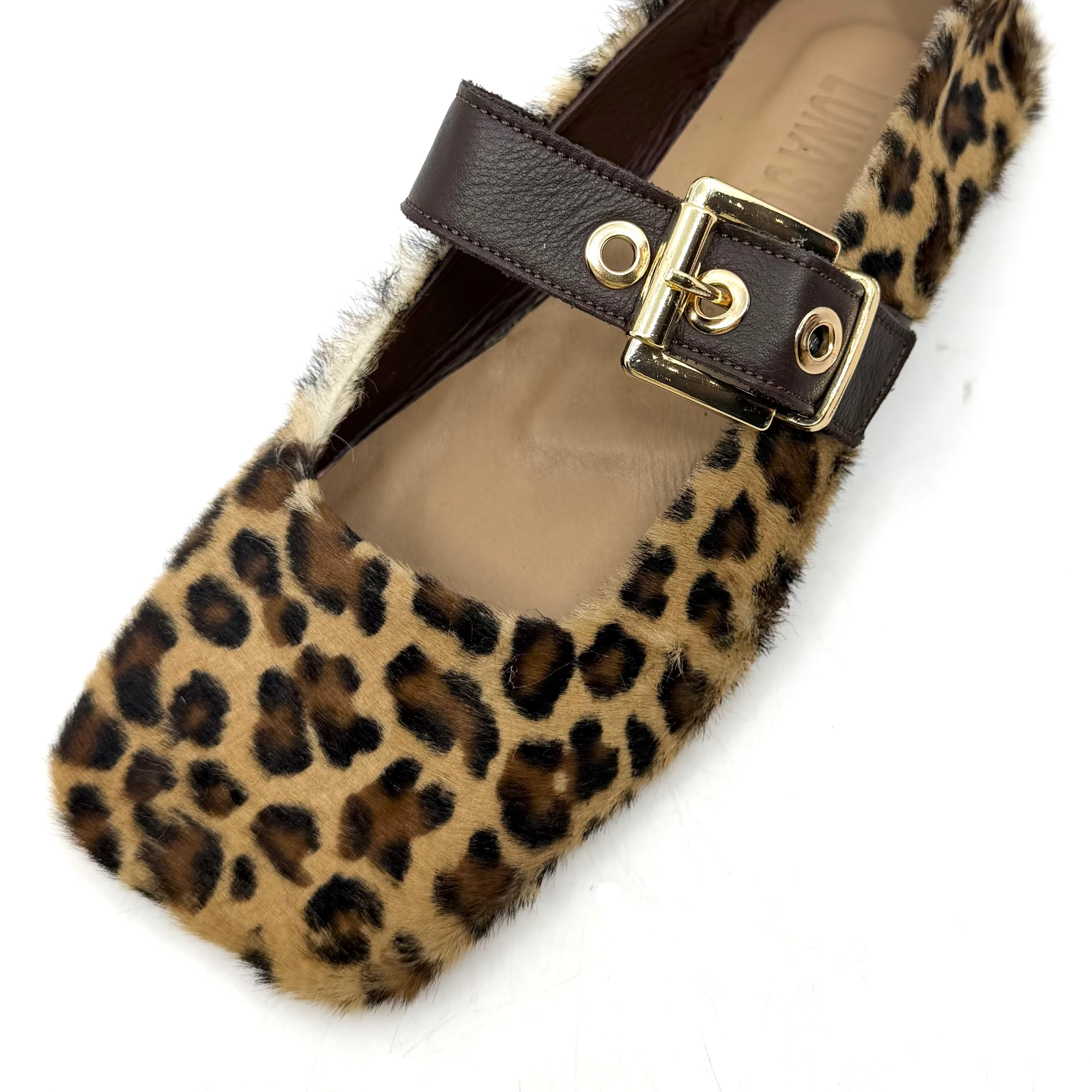 Luna Sole Tash Sand Leopard Pony Mary Jane