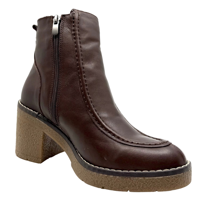 Sala Gem Ankle Boots Praline (Dark Brown) Leather