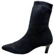 Carrano Knit Furry Sock Boots Vegetal Black
