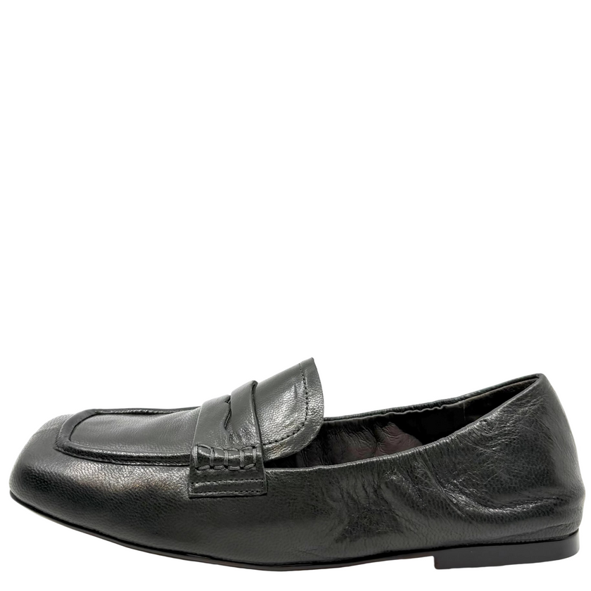 Django & Juliette Alyona Loafers Charcoal Polish Leather