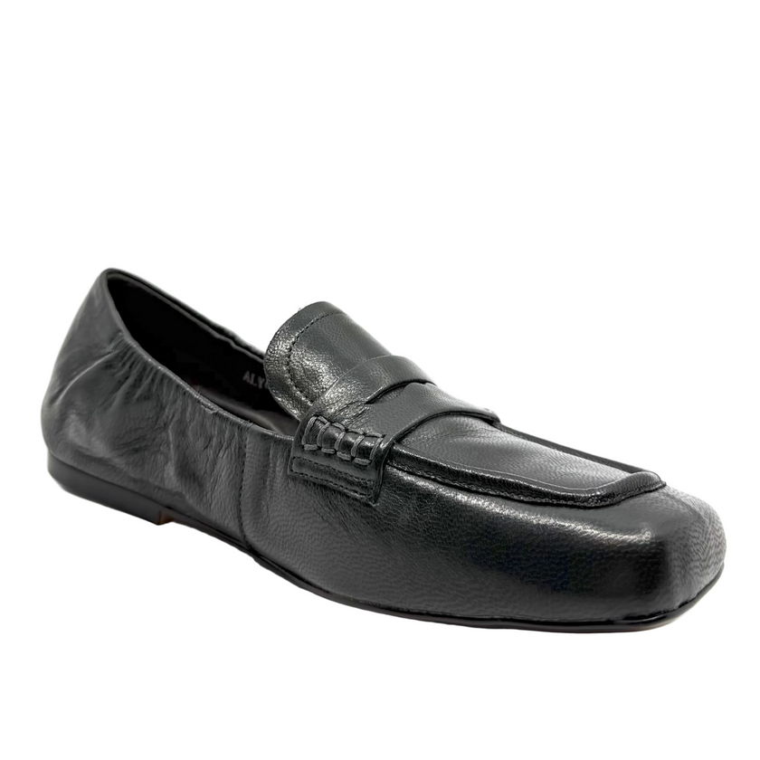 Django & Juliette Alyona Loafers Charcoal Polish Leather