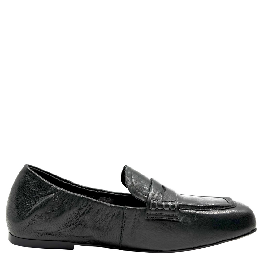 Django & Juliette Alyona Loafers Charcoal Polish Leather