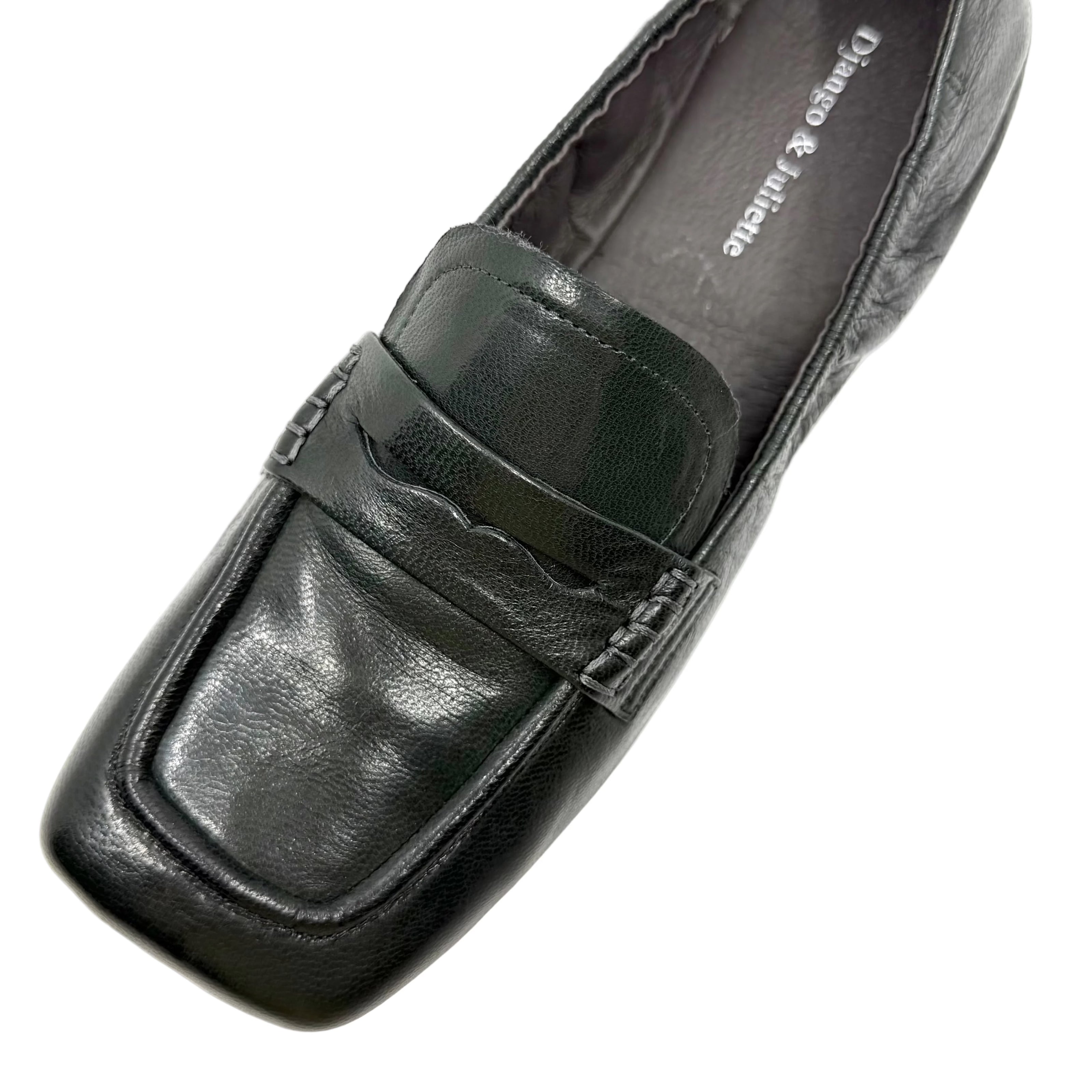 Django & Juliette Alyona Loafers Charcoal Polish Leather