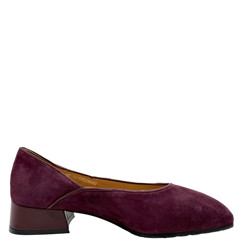 Django & Juliette Shanices Ballet Flats Burgundy Suede Leather