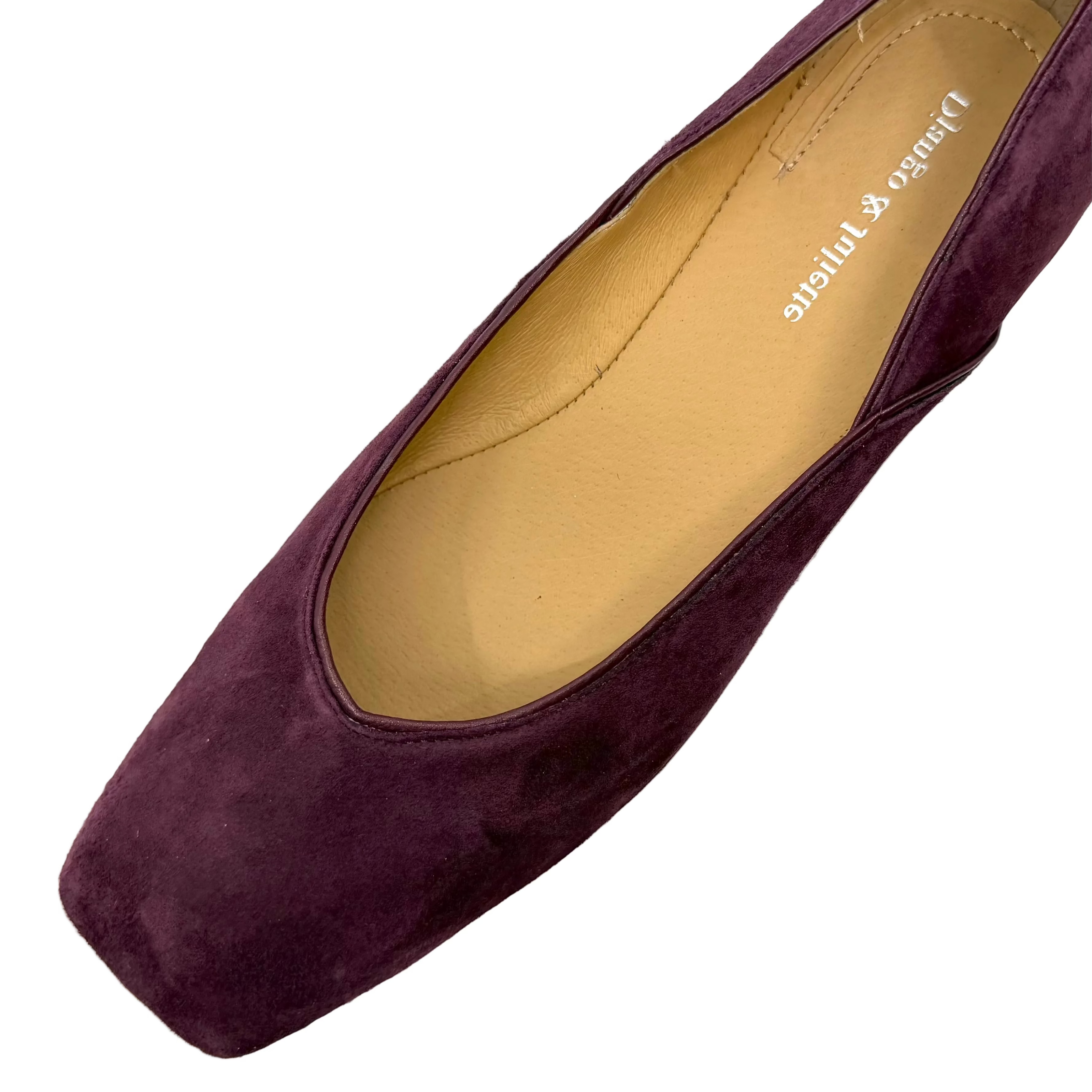 Django & Juliette Shanices Ballet Flats Burgundy Suede Leather