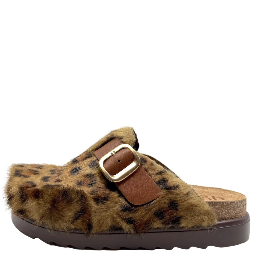 Yokono Tunez 651 Fluffy Mule Leopard