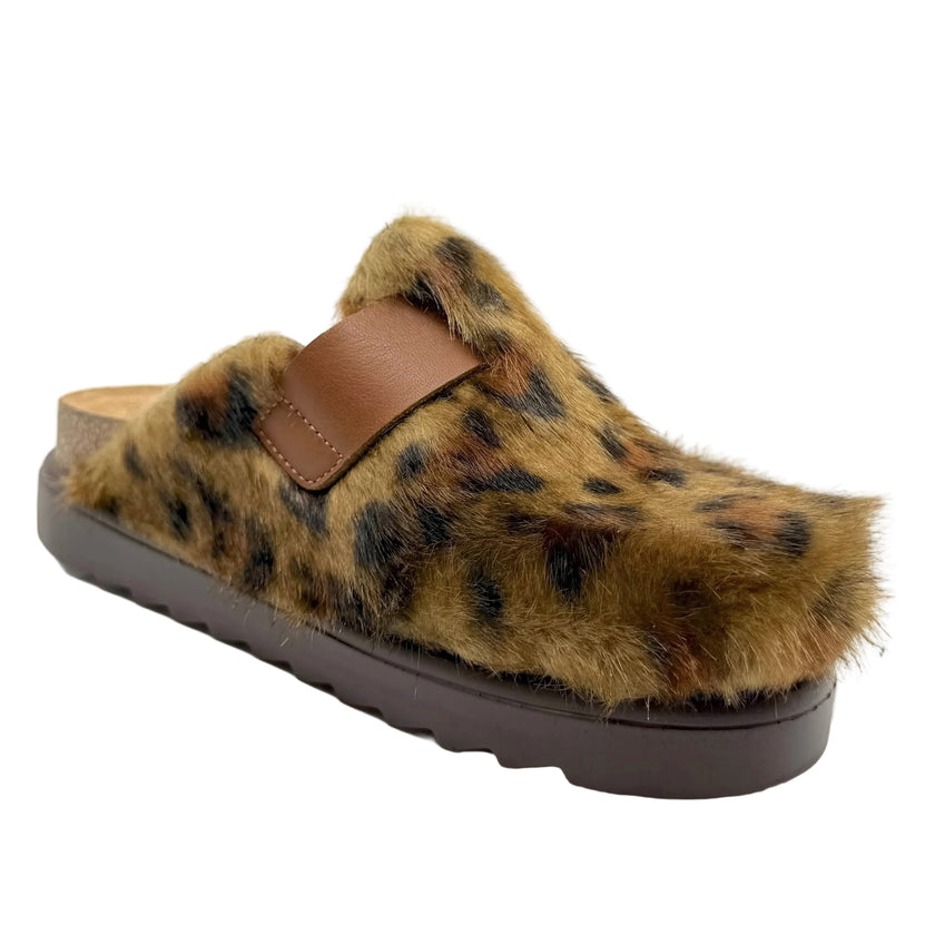 Yokono Tunez 651 Fluffy Mule Leopard
