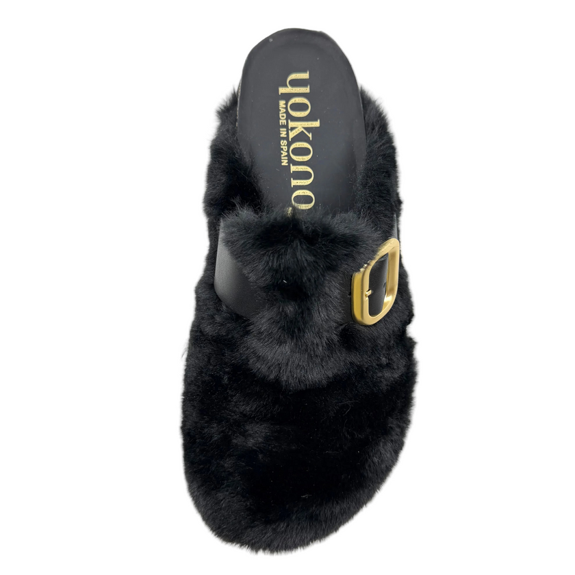 Yokono Tunez 651 Fluffy Mule Black