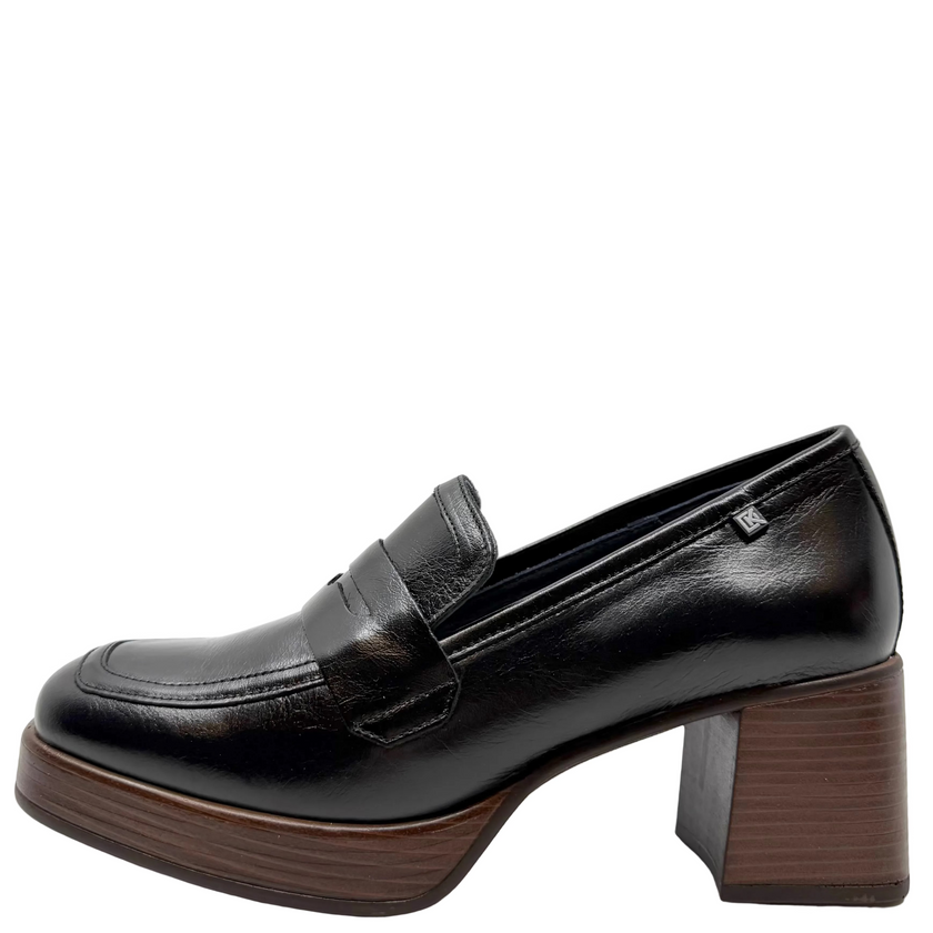 Dorking D9334 Stacked Loafer Black
