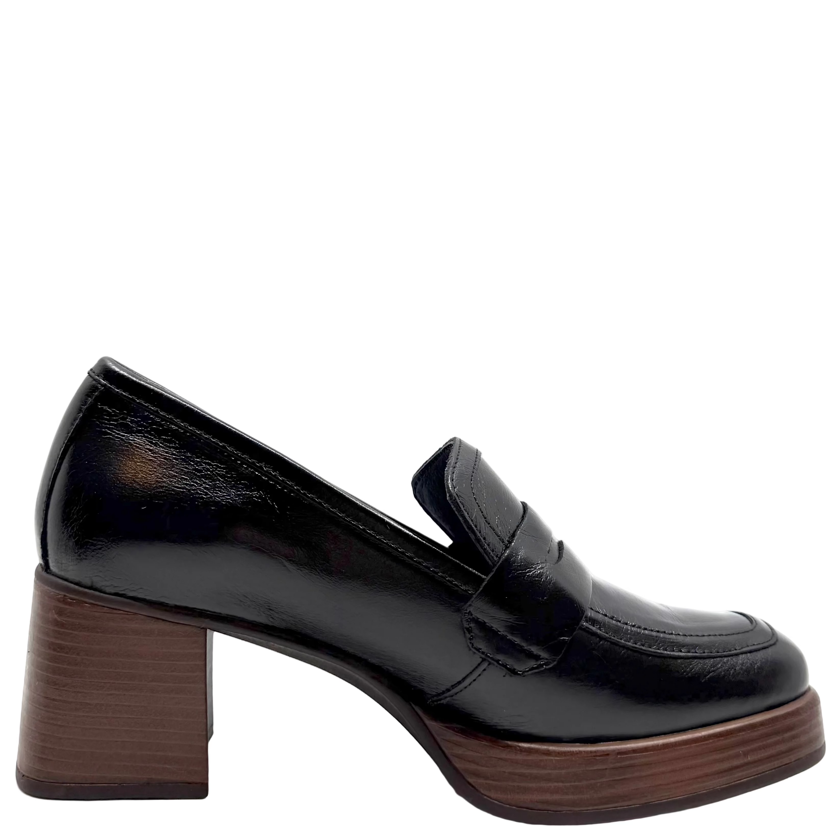 Dorking D9334 Stacked Loafer Black