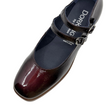 Dorking D9437 Stacked Double Buckle Mary Jane Wine