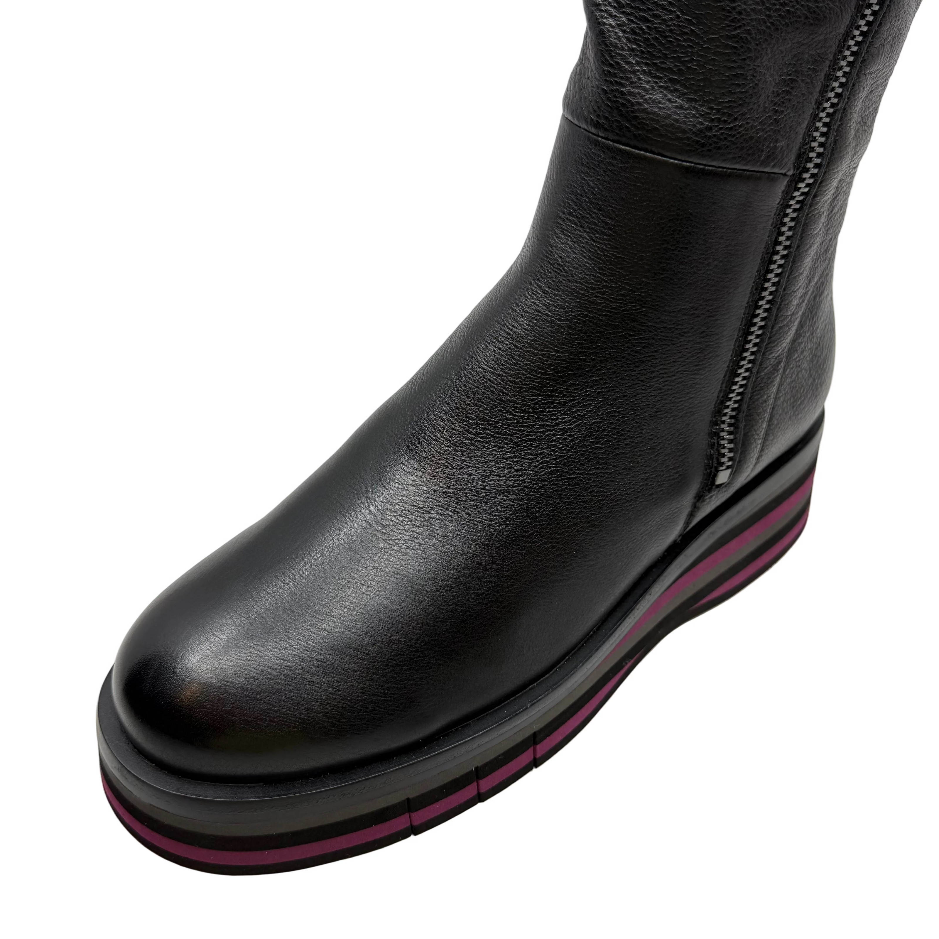 Django & Juliette Golley Boots Black /Grey& Burgundy Multi Leather