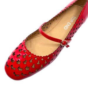Top End Millo New Red Patent Leather Flats